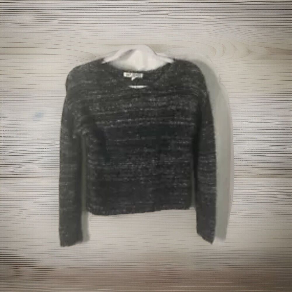 JOLT black white blend long sleeves fuzzy pullover sweater S